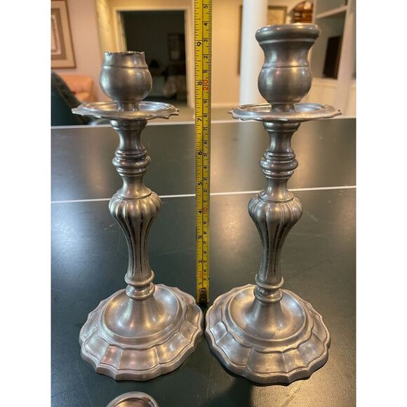 Pewter Metalars Italian Candlesticks - Picture 1 of 4